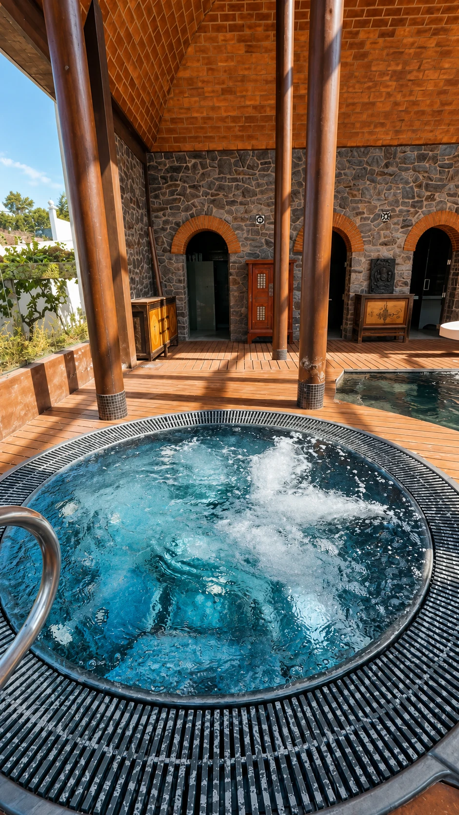 Jacuzzi na zona da piscina interior