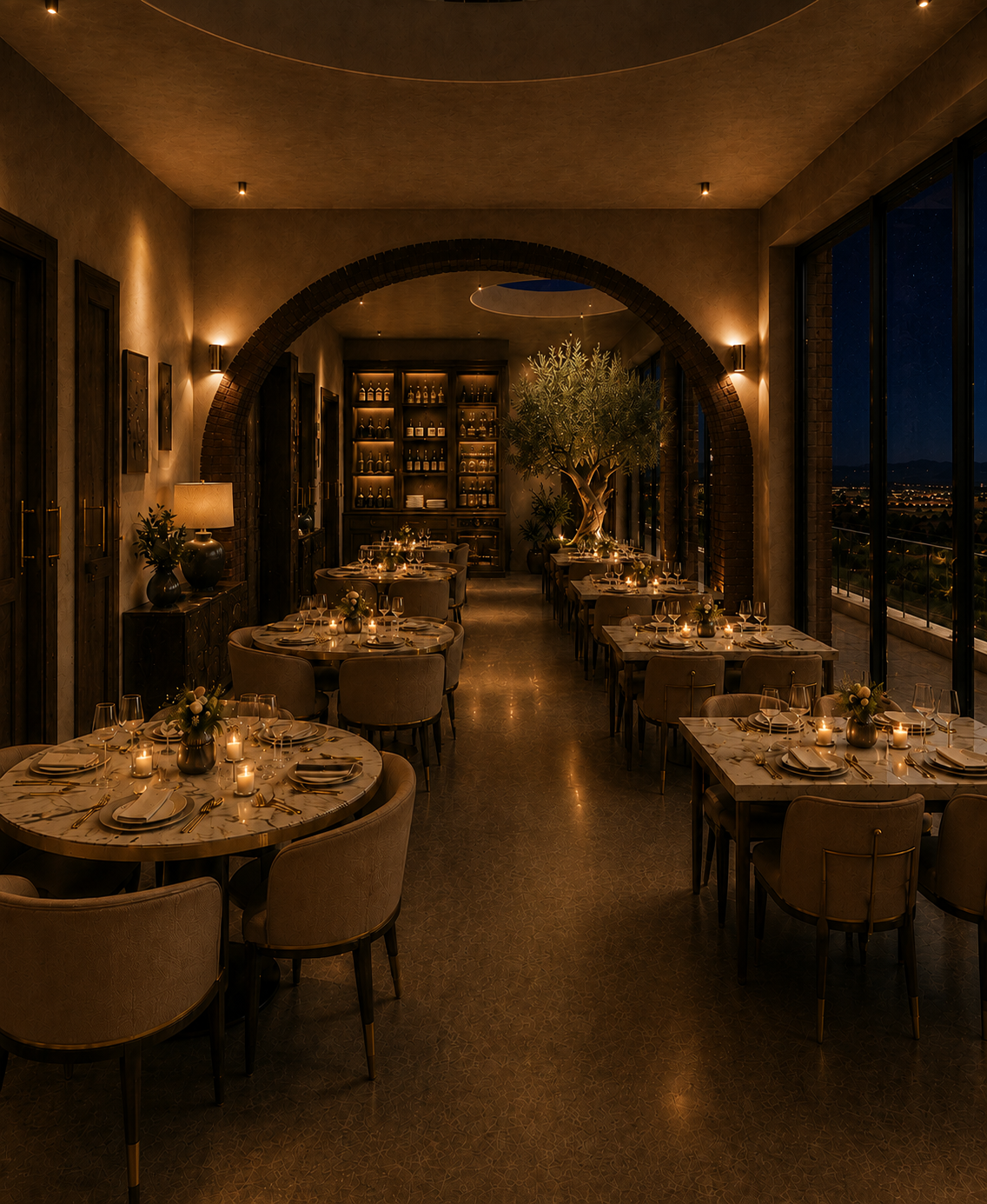 Segunda perspetiva da sala de restaurante
