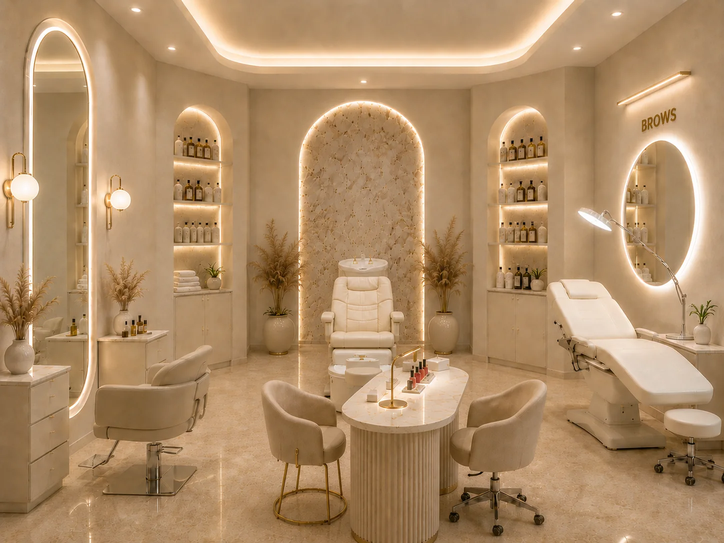Espaço de cabeleireiro e estética